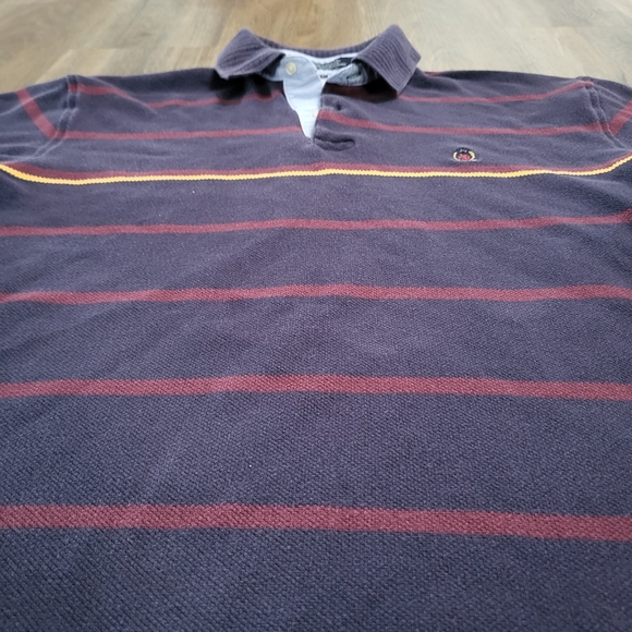 Vintage 90s Tommy Hilfiger Crest Striped Long Sleeve Polo Preppy Sweater Sz L - Picture 6 of 7